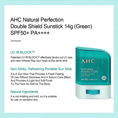 AHC Natural Perfection Double Shield Sun Stick 14g SPF50+ PA++++ - Asian Needs