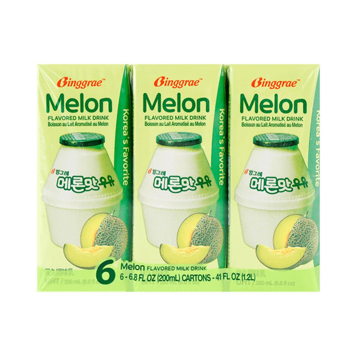 Binggrae Melon Flavor Milk - 6 Pack - Asian Needs