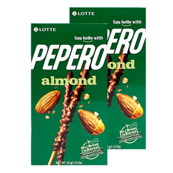 Lotte Pepero: Almond Chocolate - (2-Pack) - Asian Needs