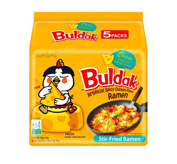 Samyang Buldak Cheese Stir-Fried Ramen (5-Pack) - Cheese - Asian Needs