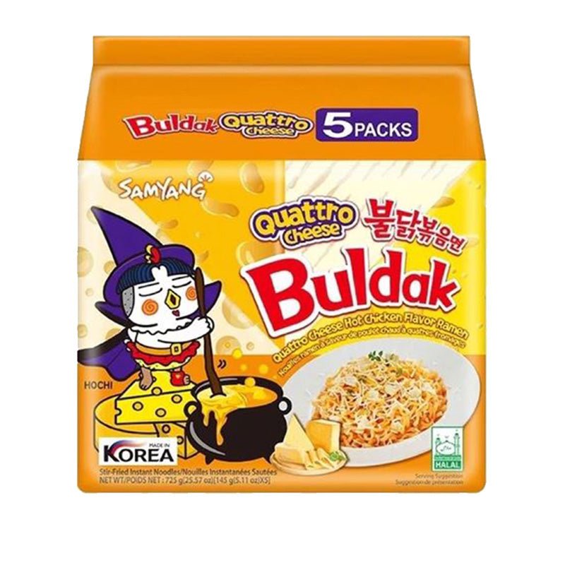 Samyang Buldak Spicy Chicken Stir-Fried Ramen (5-Pack) - Quattro Cheese - Asian Needs