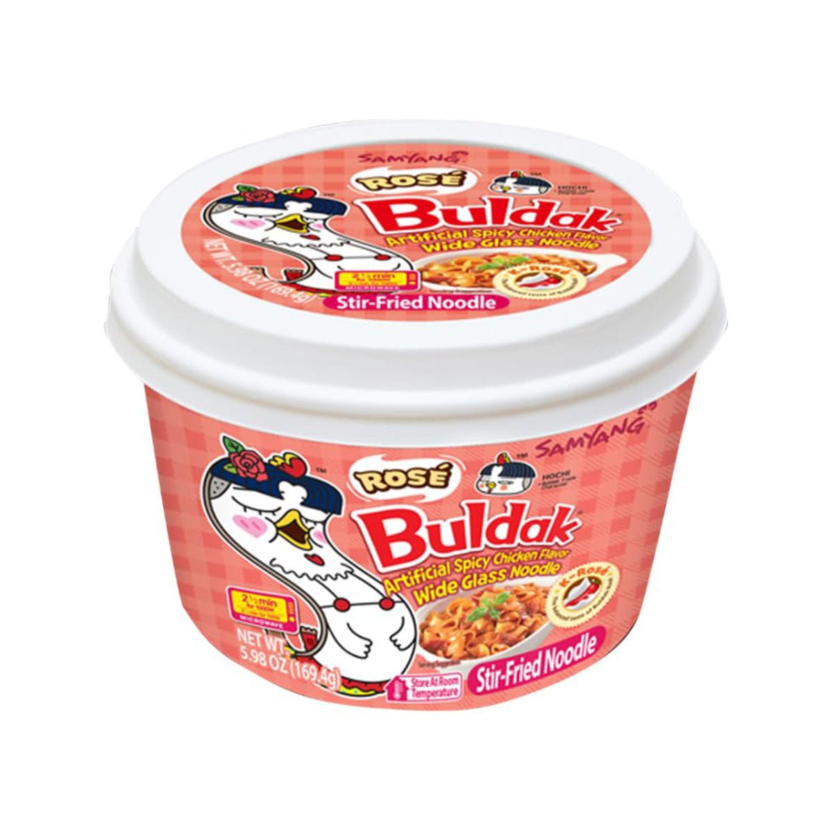 Samyang Rose Buldak Glass Noodle Instant Food - 5.98 oz - Asian Needs