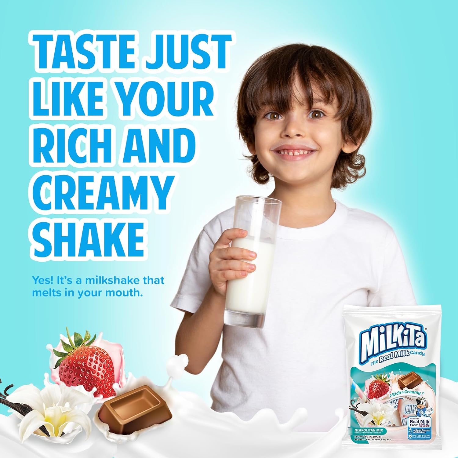 Milkita Creamy Chewy Candy Neapolitan Flavor - Asian Needs