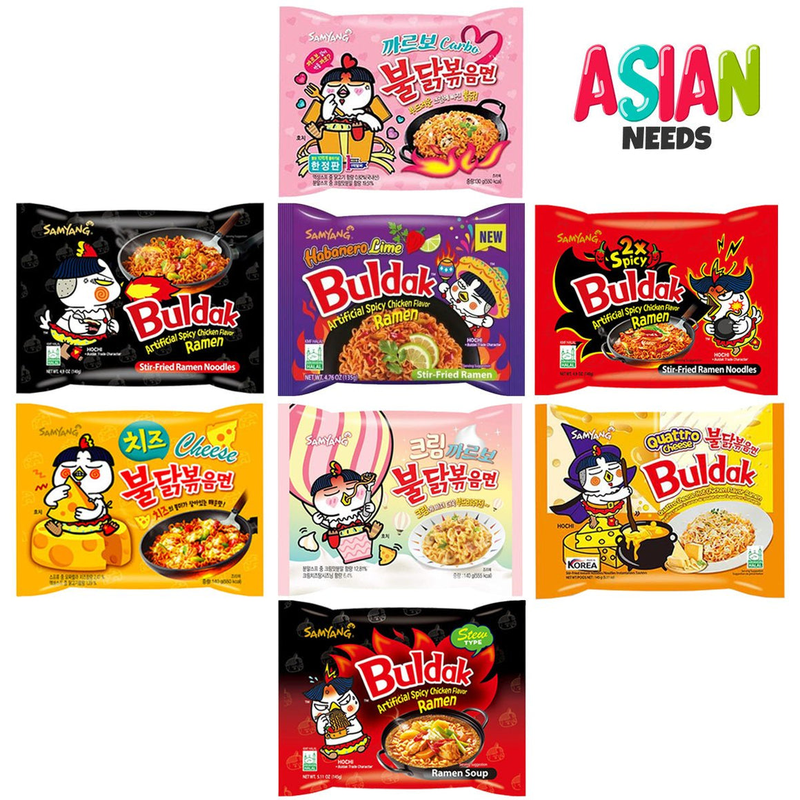 Samyang buldak spicy chicken ramen 5 pack kimchi asian needs
